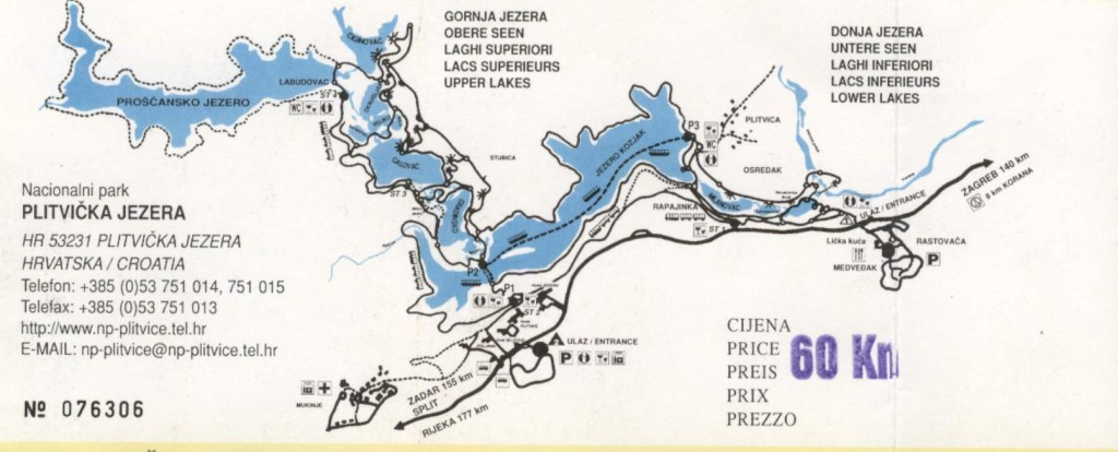 Plitvice Lakes National Park Croatia Road Map
